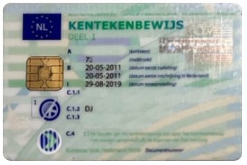 Auto Inkoop BV Kentekencard voorkant